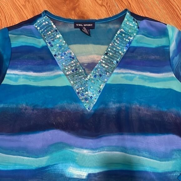 SML Sport women’s beach cover-up. Size L. Blue/green. - Picture 2 of 5